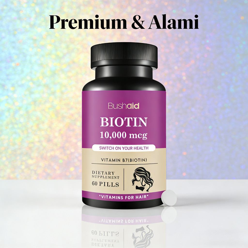 Bushaid Biotin – Tablet Suplemen Vitamin B7 untuk Kekuatan & Kesehatan Rambut  CO9230