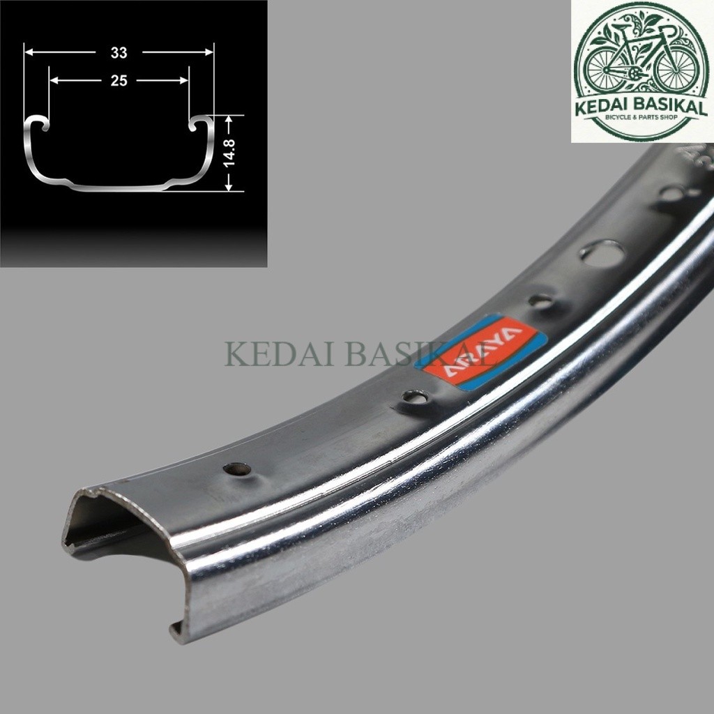 [KEDAI BASIKAL] Velg / Rim Sepeda Jengki 26 x 1 3/8 Jadul / Antik / Kuno Araya 7X Lubang 32 / 40 Bes