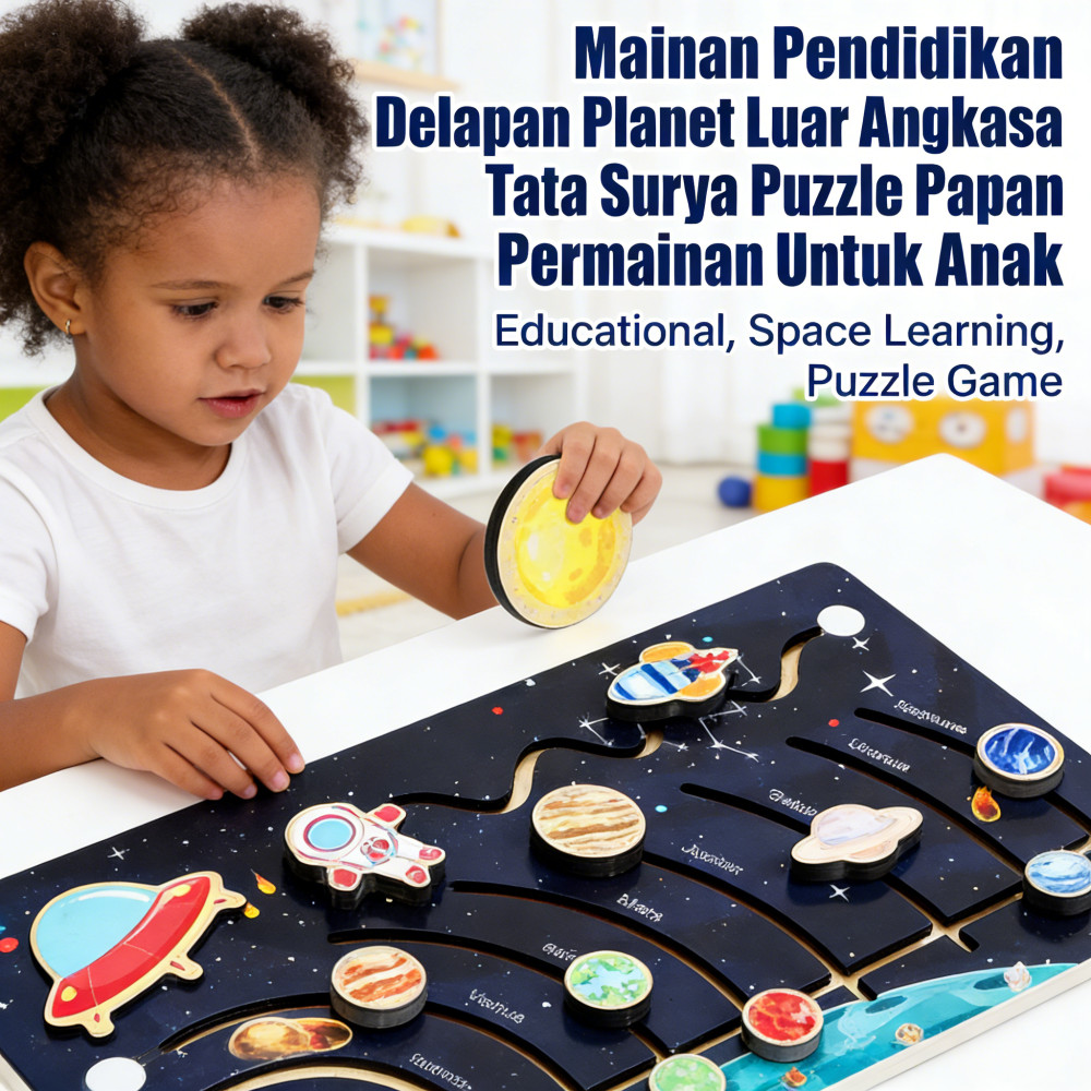 Tata Surya Luar Angkasa Anak Permainan Delapan Pendidikan Papan Puzzle Planet