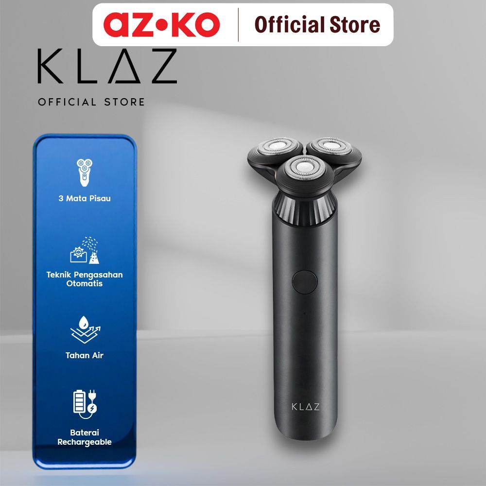 AZKO Klaz Alat Cukur Rotary - Hitam Shaver Alat Pemangkas Rambut Pisau Cukur Elektrik