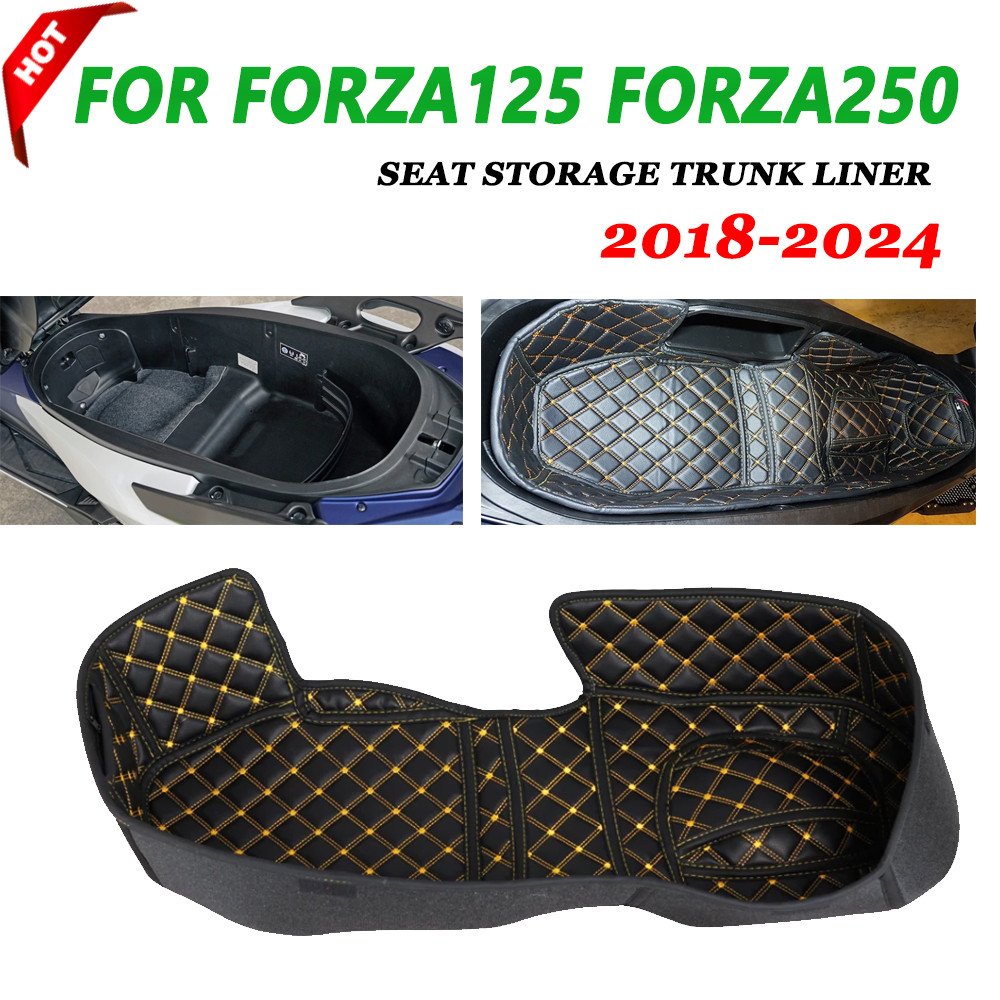 Seat Storage Box Leather Rear Trunk Cargo Liner For HONDA FORZA125 FORZA250 FORZA NSS 125 250 2017 -