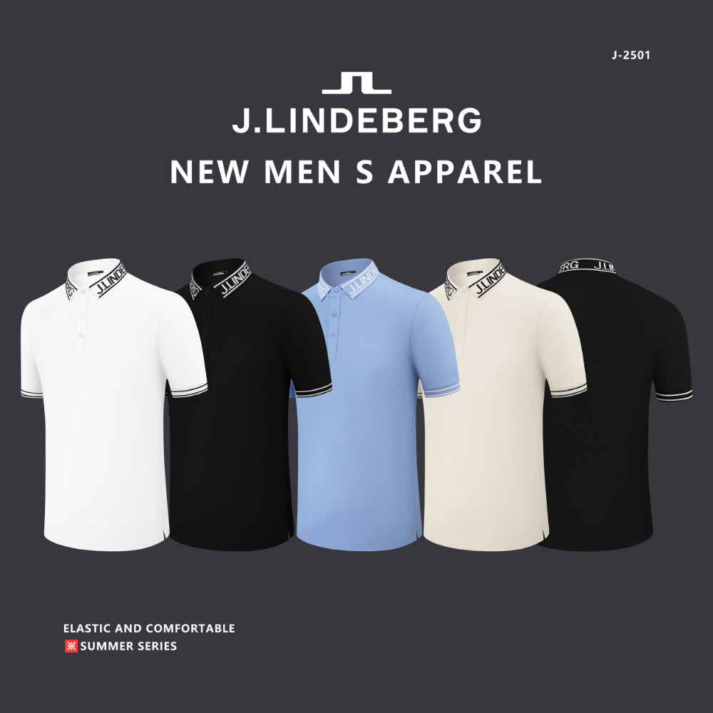 Baju Golf Pria Atasan Polo Shirt Polyester Collar Script JLN