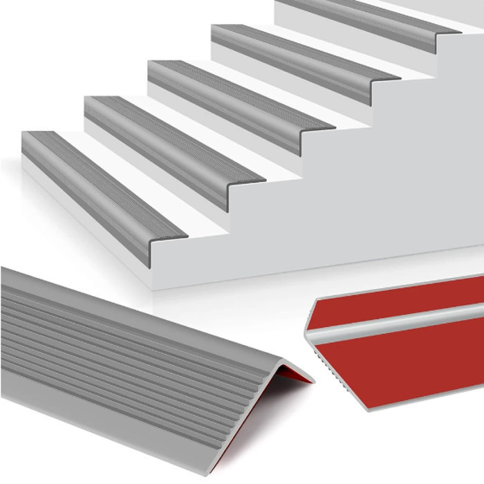 Pelindung Tangga Anti Slip L-Shape 1 Meter Karet Siku Anak Tangga PVC Tebal 2mm Pengaman Sudut Tajam