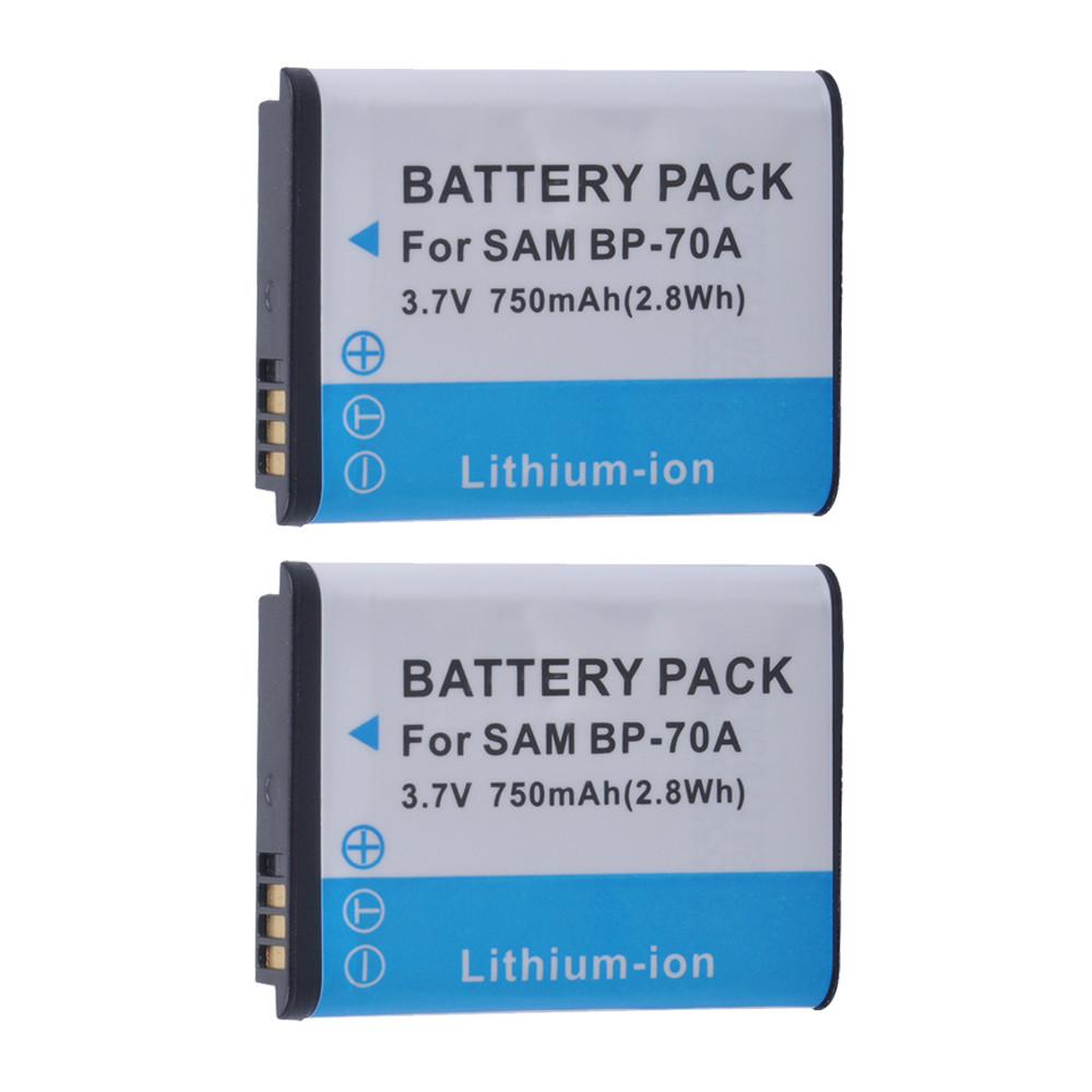 2Pcs 750mAh BP-70A BP 70A BP70A Li-ion Batteries for Samsung ST66 ST700 ST88 ES65 MV800 PL120 PL170 
