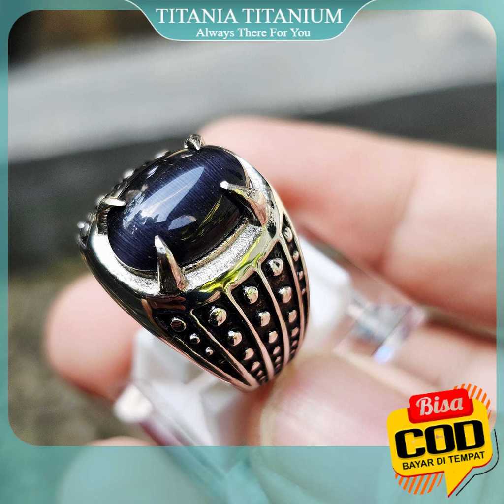 TITANIA. Cincin Batu Akik Cat Eye Hitam ukuran Kecil Mini Simpel Size Minimalis, Special Ring Titani