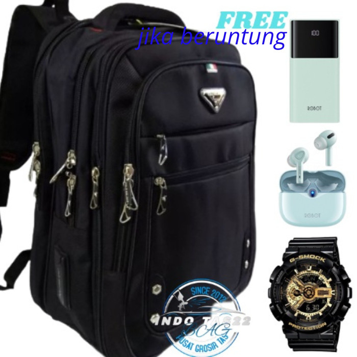 (FREE POWER BANK)TAS RANSEL POLO MILANO ORIGINAL PRIA MODEL TERBARU 2022 JUMBO/TAS POLO GENDONG PRIA