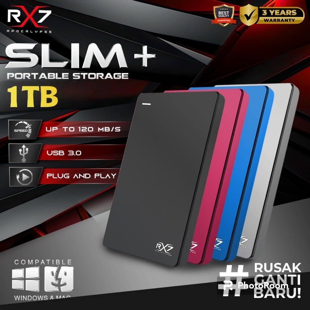 HDD EXTERNAL BACKUP SLIM+ RX7 1TB / HDD EXTERNAL EXPANSION SLIM+ RX7 1TB RESMI