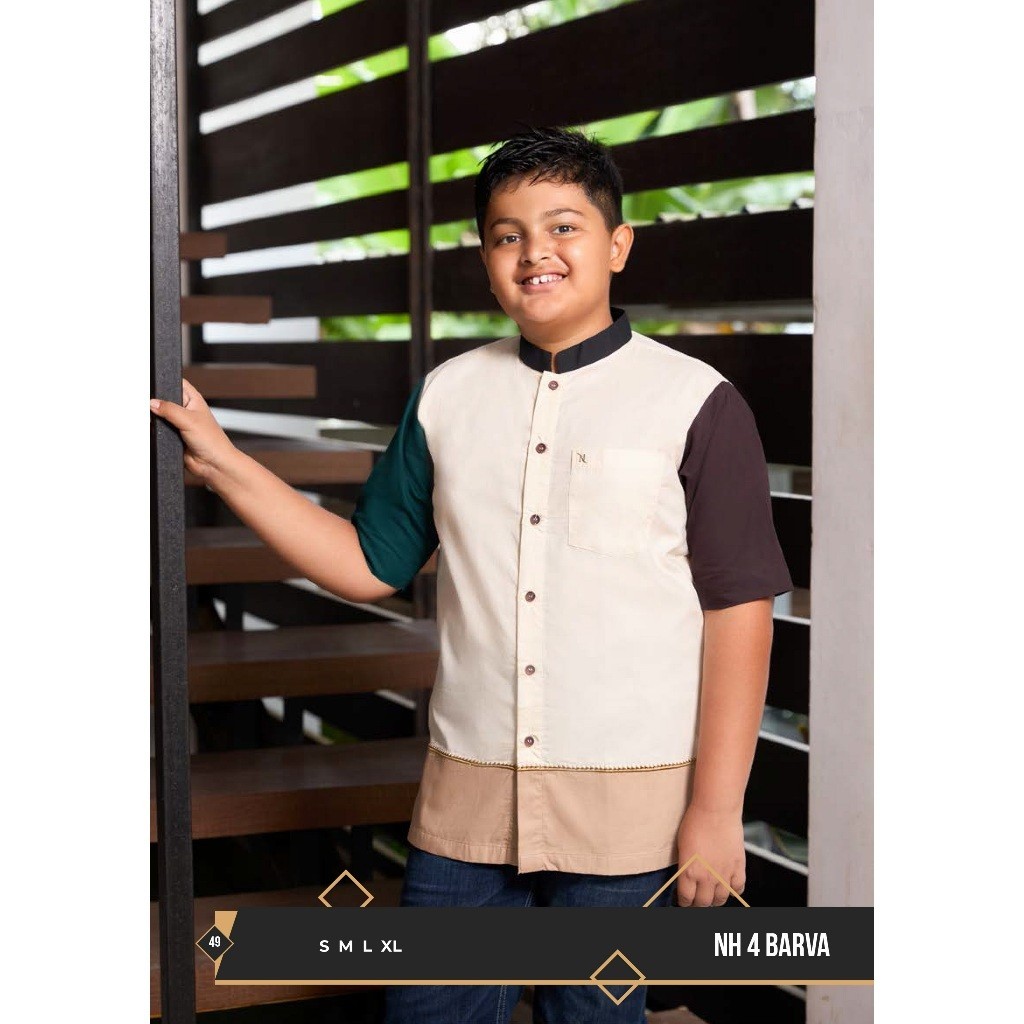 Baju Koko Bordir Anak Laki-Laki Kemeja Koko Kurta Tanggung 10 12 14 15 Tahun Persiapan Lebaran