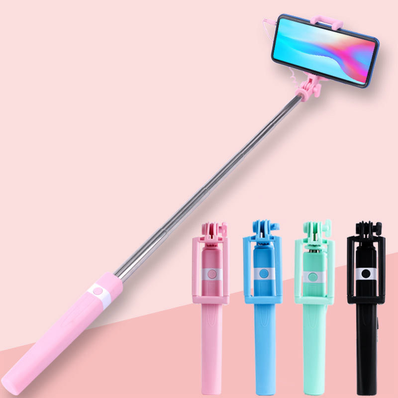 New Mini Wire Controlled Selfie Stick Pink/Blue/Black Suitable for Android 3.5mm Plug Selfie Stick S