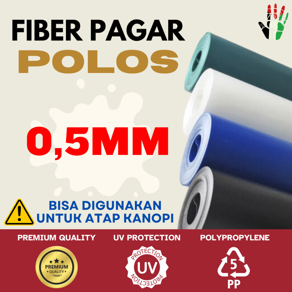 TERLARIS Fiber Penutup Pagar & Kanopi POLOS TEBAL 0.5mm Meteran