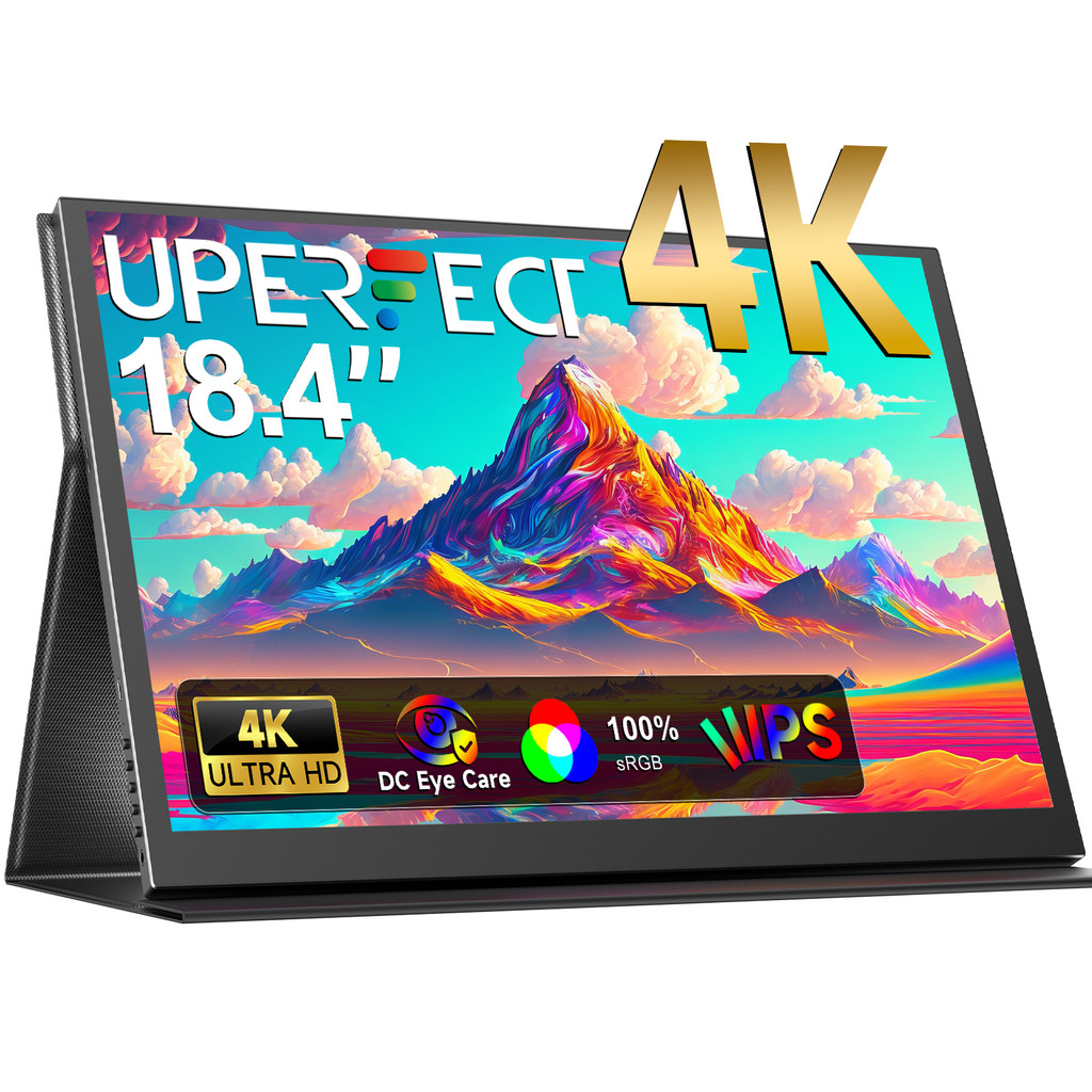 UPERFECT 18 In 4K Portable Monitor IPS splay 3840x2160 External Second Gaming Screen For Gaming Lapt