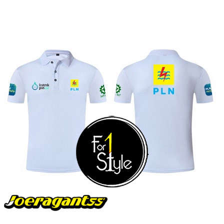 TYPE 06 - POLO SHIRT BAJU kerah mode polo LISTRIK PINTAR Depan LOGO PLN - BAJU PLN MOBILE dan logo s