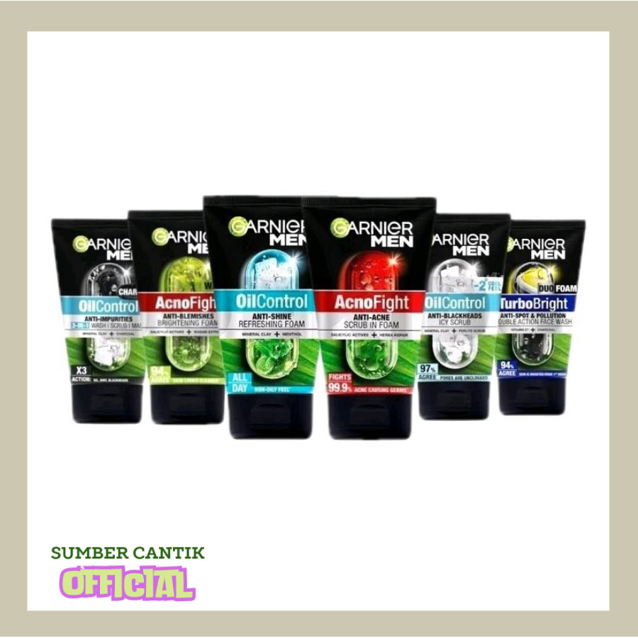 Garnier Men Facial Foam 100 ml Sabun Cuci Muka Pria