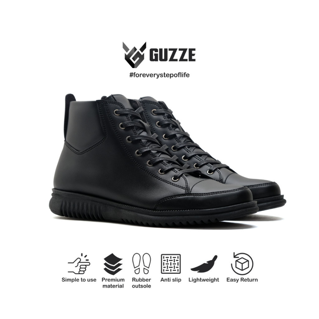 Sepatu Boots Casual Pria Guzze Dexter Risleting Product 100% Original