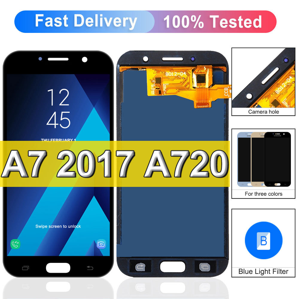 TFT A720 LCD For Samsung Galaxy A7 2017 splay Touch Screen gitizer Assembly Replacement For Samsung 