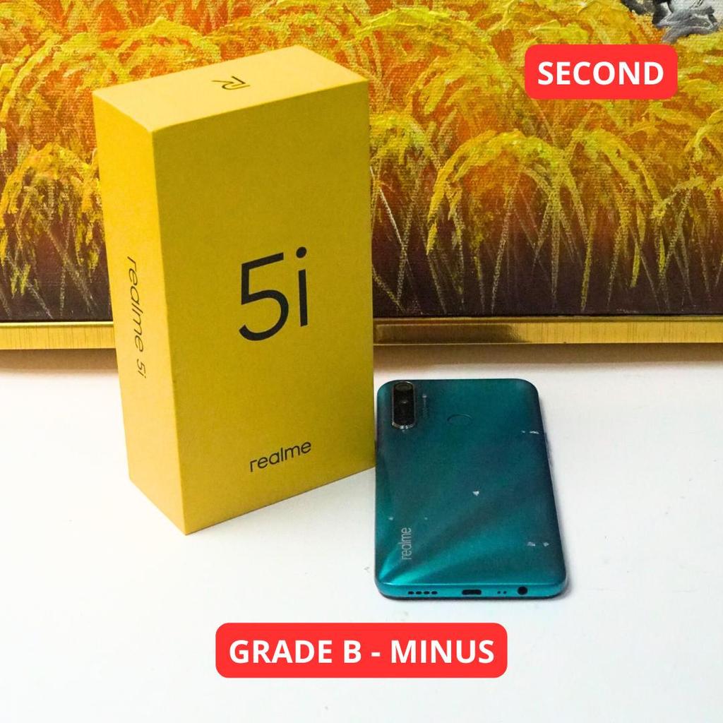 REALME 5I 3/32 GB GRADE B - MINUS HP SECOND ORIGINAL SINAR MUTIARA CELL