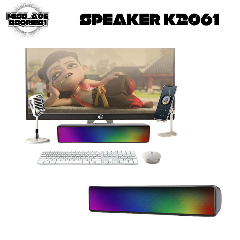 Speaker Soundbar RGB Bluetooth | Speaker Komputer & TV