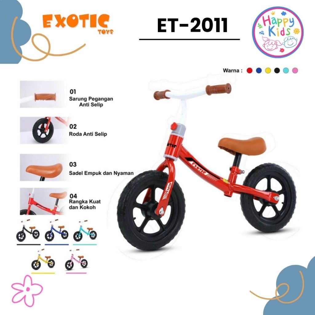 SEPEDA ANAK BALANCE BIKE TANPA PEDAL EXOTIC ET 2011