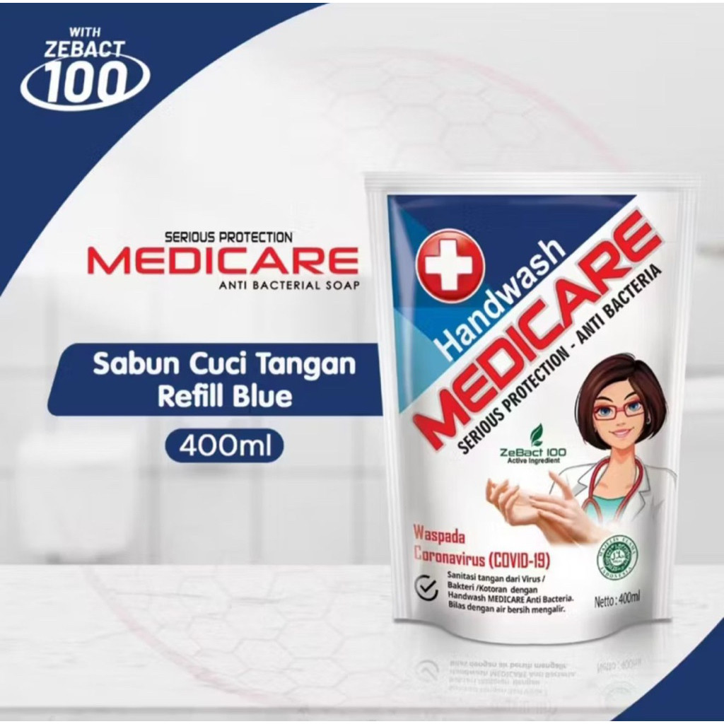 Medicare Handwash antibakteri 500 ml botol/refill 400ml