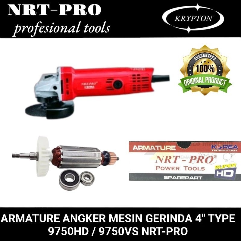 NRT-PRO armature / angker mesin gerinda 4" type 9750HD / 9750VS NRT-PRO ( original part )