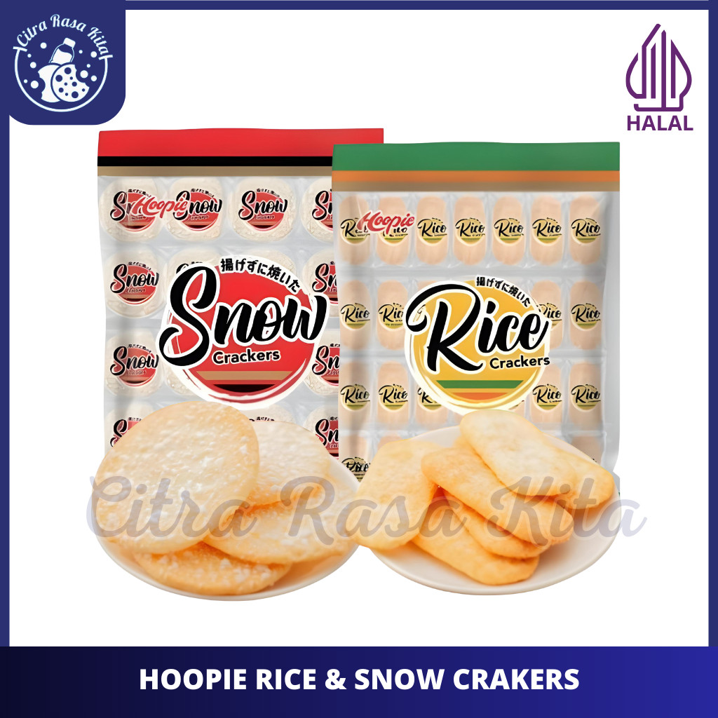 Hoopie Rice & Snow Crackers - Cemilan Krekers Beras Halal 258g