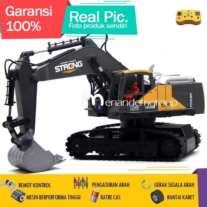 Mainan Mobil Remot Kontrol RC Beko Excavator Strong 16 Fungsi Remot Besi Metal LED