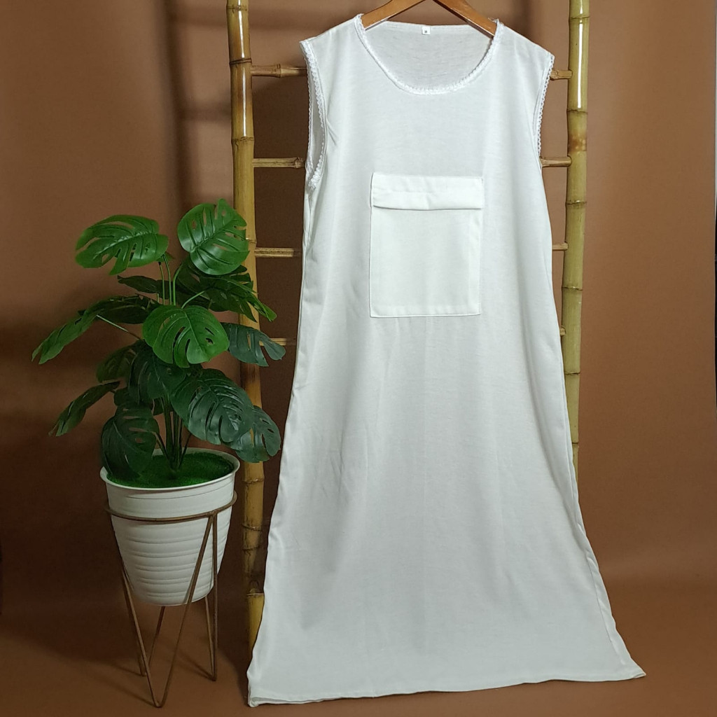 TERLARIS Singlet gamis wanita/singlet gamis saku depan/singlet gamis haji dan umroh/singlet daleman 