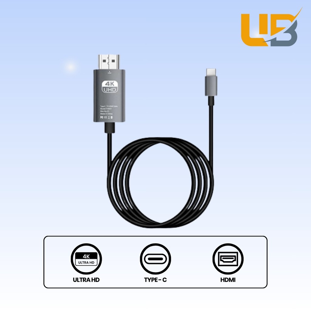 BEISOKY Adapter Kabel Type C to HDMI 4K UHD Converter Hp ke Mobile phone/laptop/monitor/ TV /  / Pro
