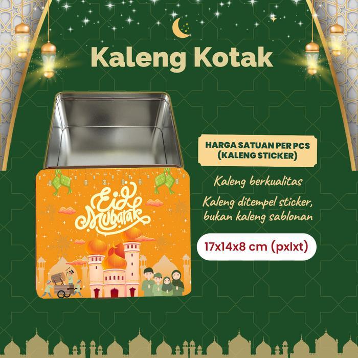Kaleng kotak souvenir box hampers Lebaran - Yellow Cute