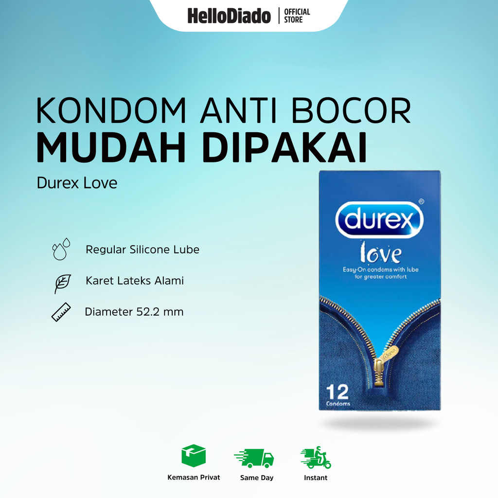 Kondom Durex Love Isi 12 Sachet | Condom Dengan Extra Pelumas