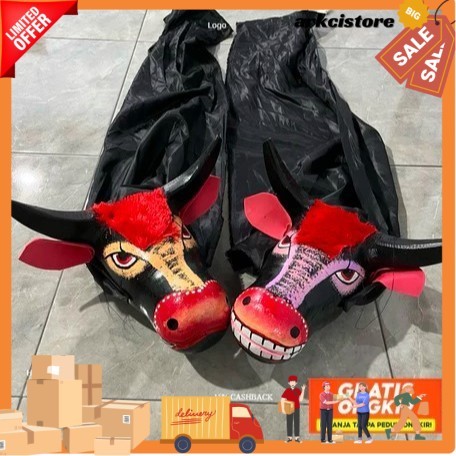 ACS Mainan anak ️ Barongan Bantengan - Mainan Anak Banteng Bantengan kuda lumping - Mainan tradision