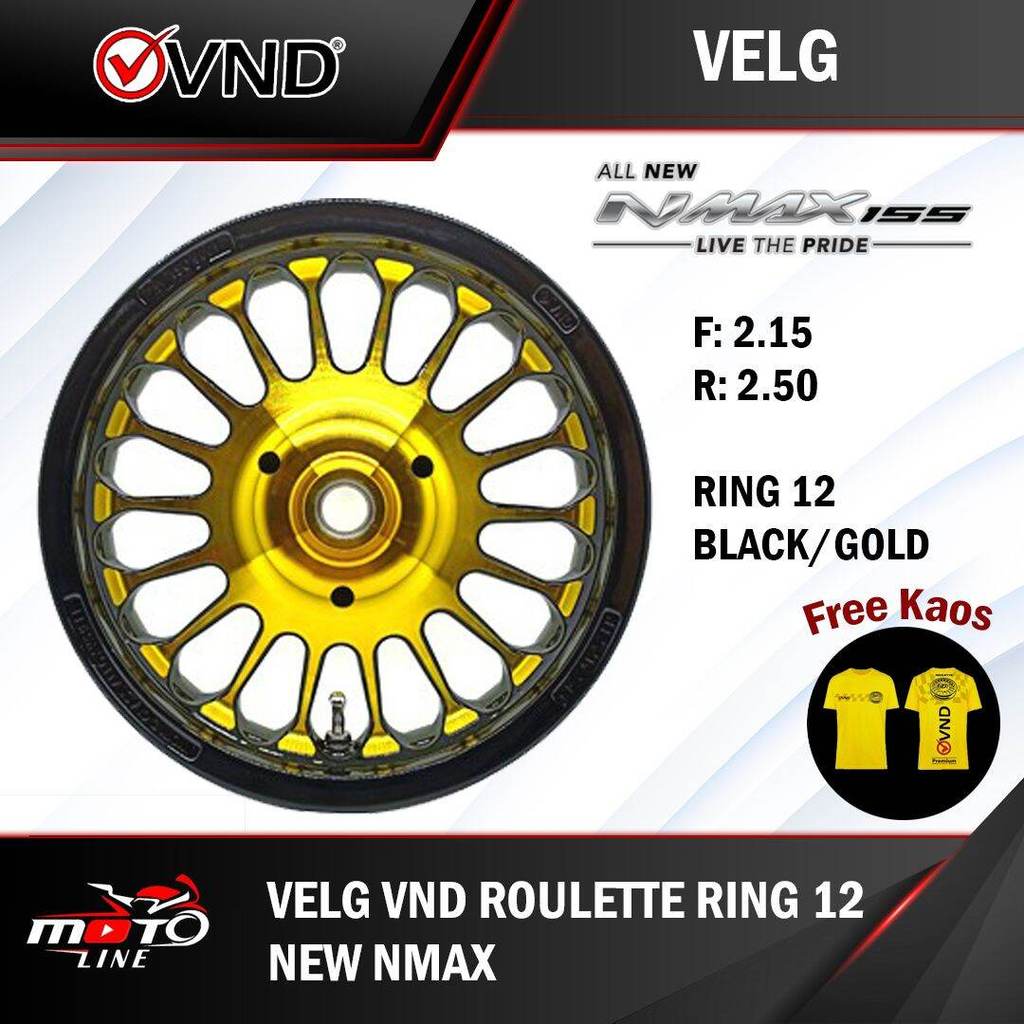 velg VND nmax new ROULETE Ring 12 black-gold