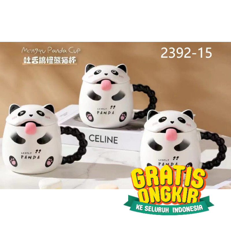 Gelas Mug Cangkir Keramik Ceramic Motif  Panda Impor / Kado / Souvenir / Ulang Tahun / Hampers / Nat