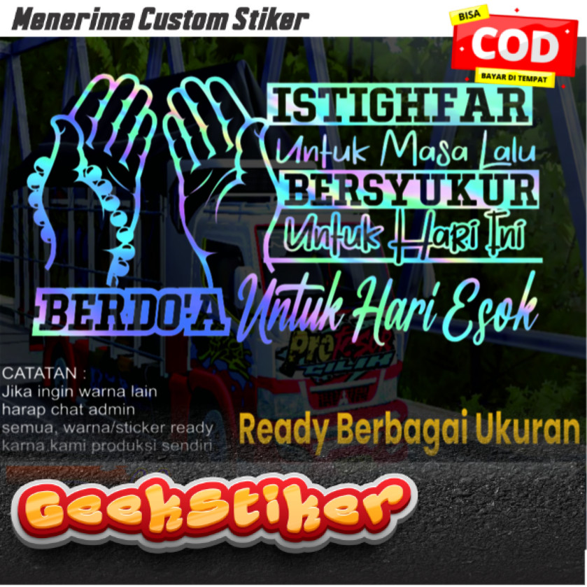 stiker istighfar stiker kata-kata kaca mobil truck dll..
