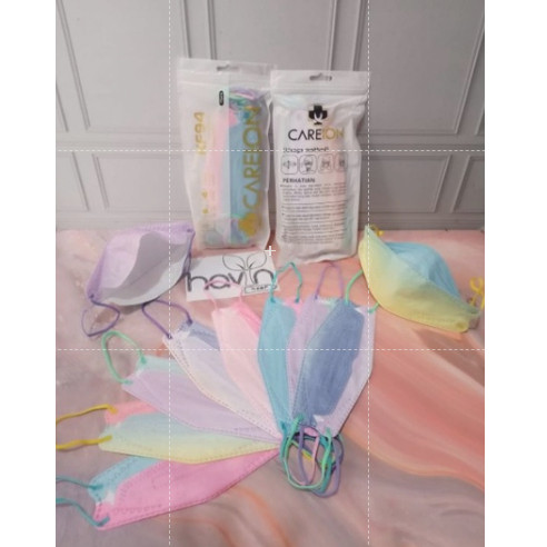 (10 PC) KF94 CAREION RAINBOW - MASKER KF94 CAREION GRADASI PELANGI