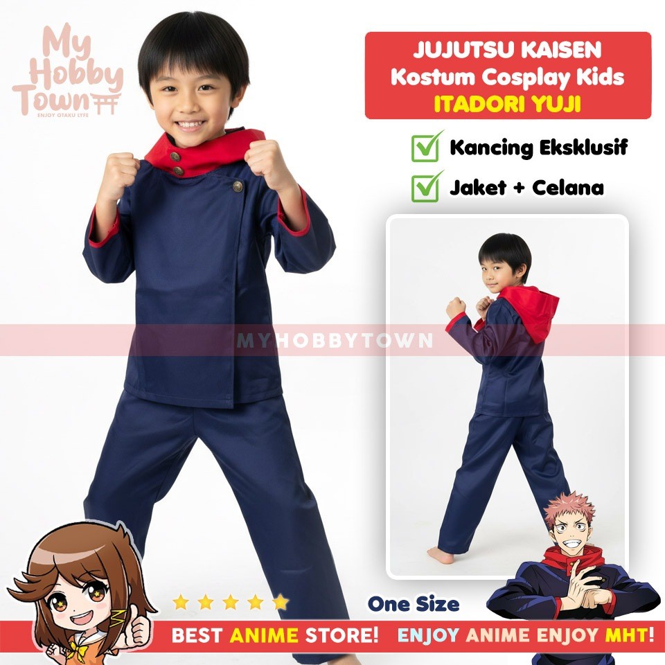 Kostum Cosplay Anak Itadori Yuji KIDS SIZE Karakter Anime Jujutsu Kaisen