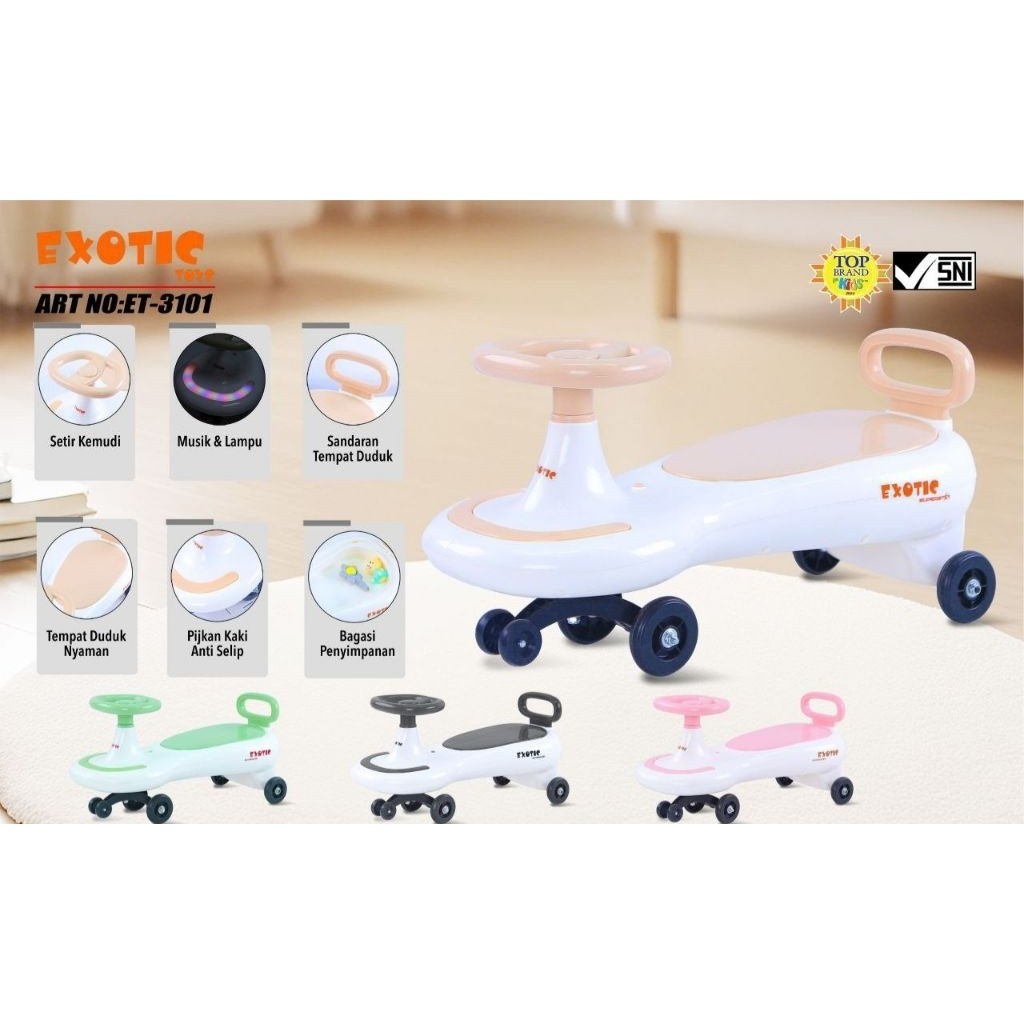 MAINAN ANAK SWING CAR ET-3101N EXOTIC/ SWING CAR ANAK MURAH