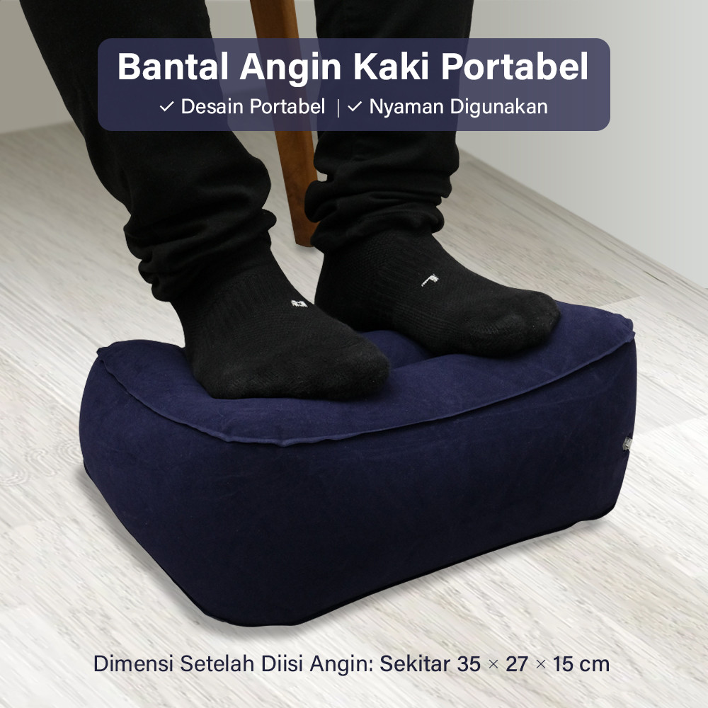 Bantal Angin Kaki Portabel Inflatable Relaxing Feet Pillow - Bantal Angin Kaki Travel - Bantal Kaki 