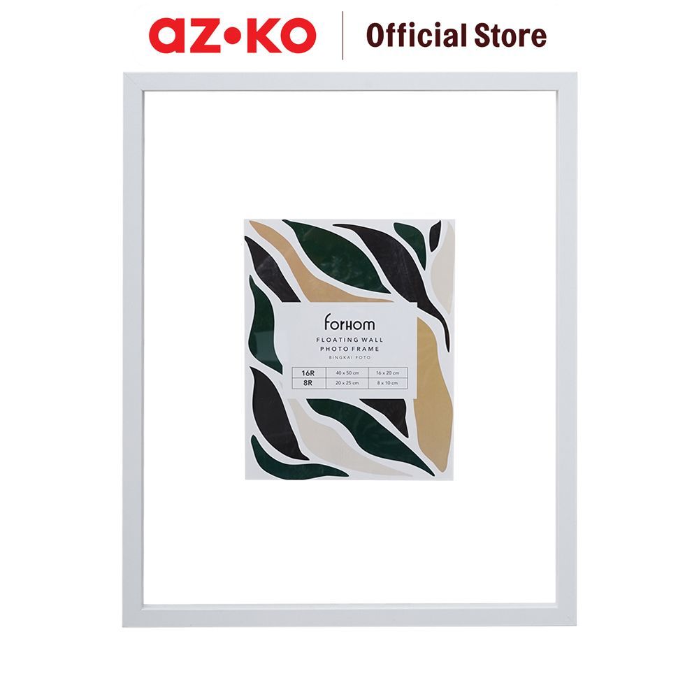 AZKO Forhom 16R Bingkai Foto Dinding Floating - Putih Pigura Aesthetic Frame Tempat Foto Pajangan De