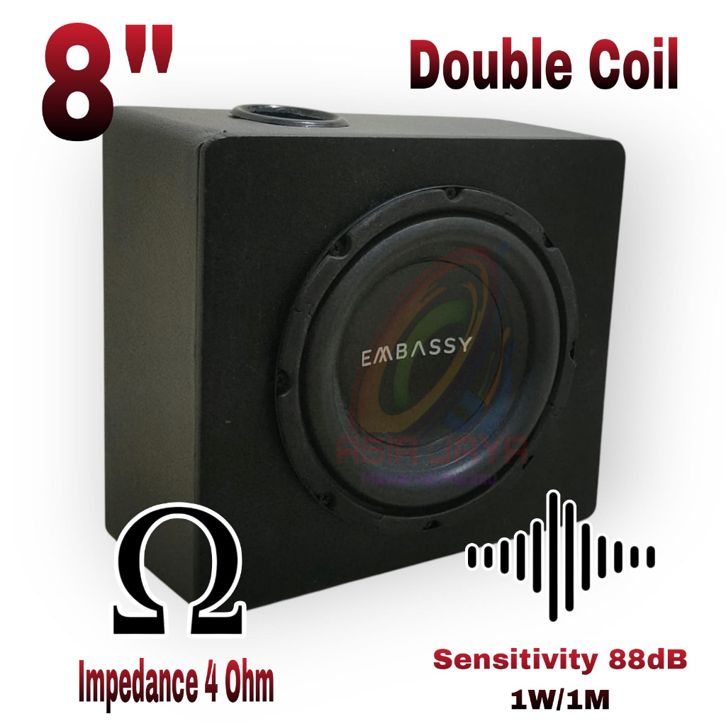 Paket Combo Subwoofer Kolong Pasif Speaker Embassy ES 844 8 inch