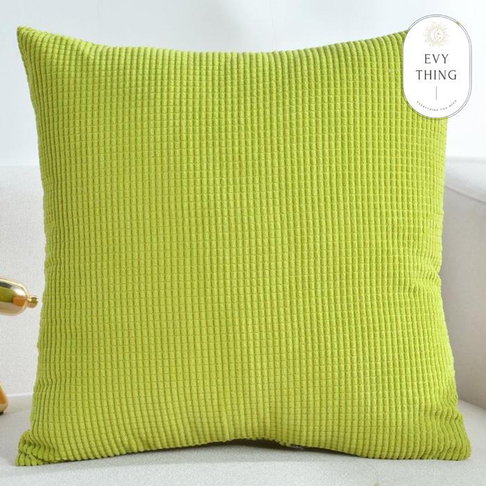 EvyThing Sarung Bantal Sofa Aesthetic Motif Kotak-kotak Kecil Timbul 40x40 - Hijau, 40x40