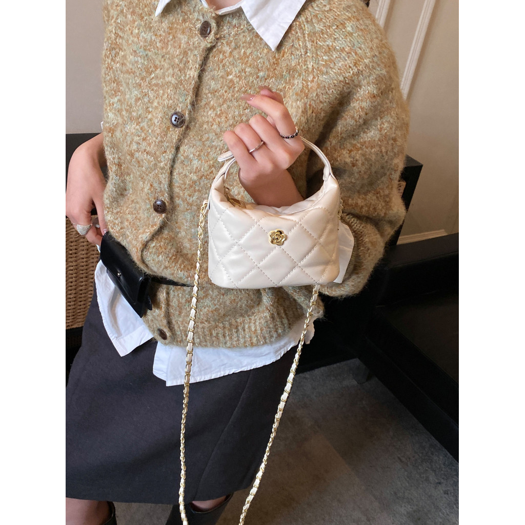 Tas Wanita Serbaguna Rantai Baru Tas Selempang Kecil Berlapis Gaya Chanel Sederhana