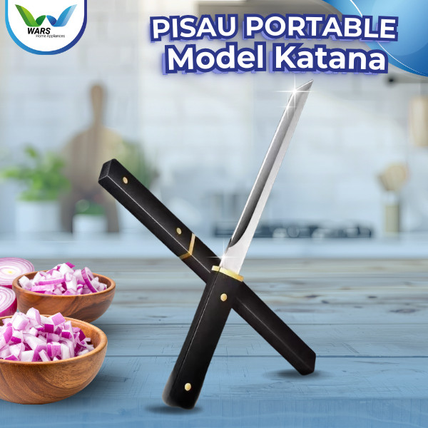 WARS Pisau Portabel Model Katana Design Koki Jepang Super Tajam Katana Knife Portable