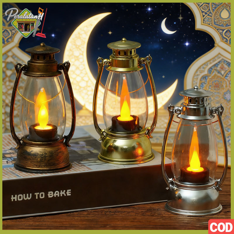 Lampu Lentera Ramadhan Lentera Lampu LED Vintage Decor Light Lentera Ramadhan Lampu Tidur Dekorasi M