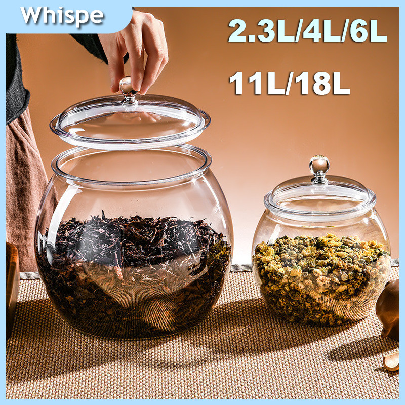 Wadah Plastik Tertutup Berkapasitas Besar, Kaleng Transparan Anti Bocor, Kotak Penyimpanan Bumbu Dap