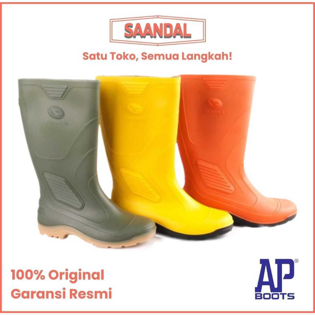 MASSRUSS - Sepatu Boots Karet Tinggi Safety Boots Kuning Hijau Orange Hitam Pria Wanita terbaru