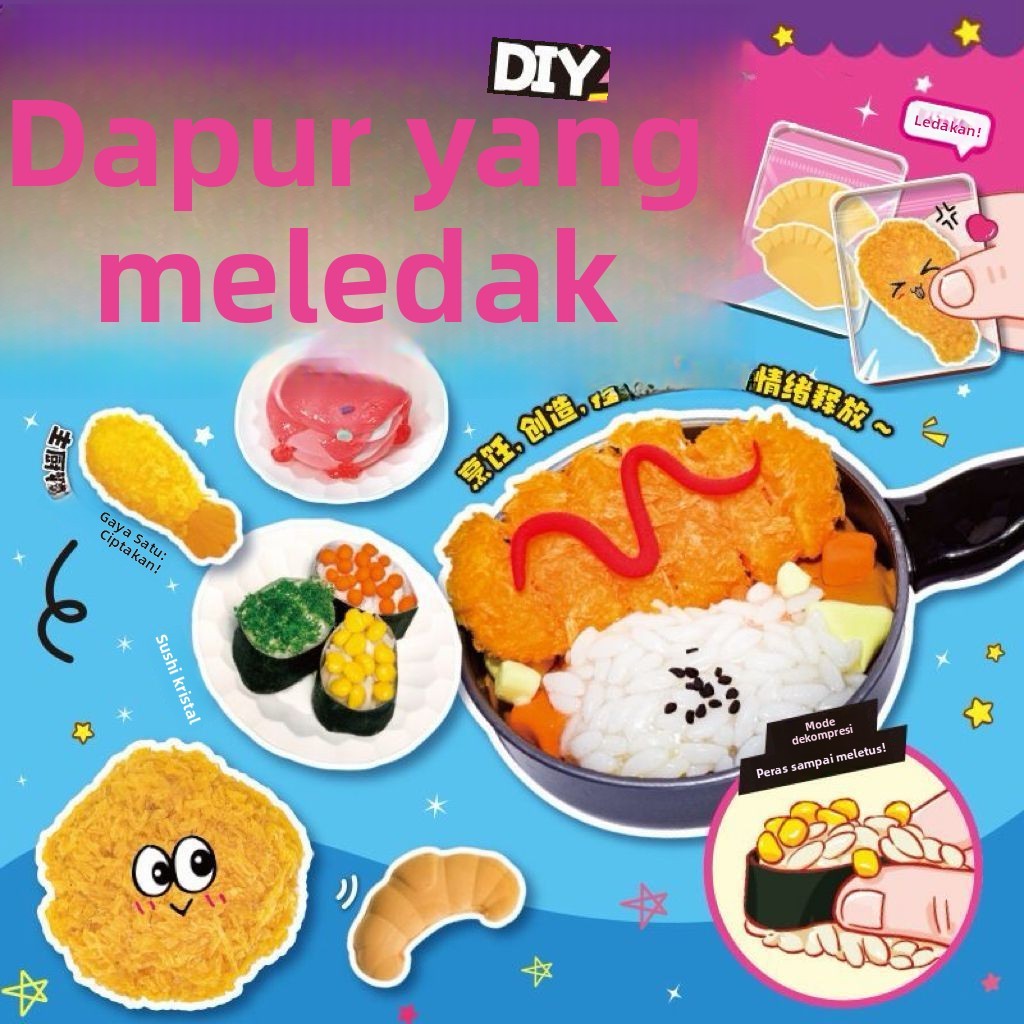 Mainan Dapur Anak Mainan Squeeze Mainan Buatan Tangan DIY Simulasi Ayam Goreng Bola Nasi Mainan Maka