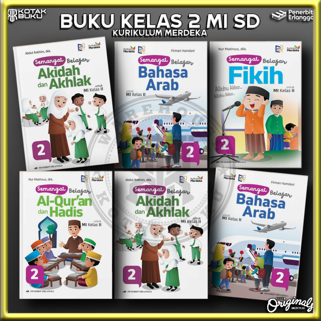 [ Erlangga ] Buku Kelas 2 MI SD / Madrasah Ibtidaiyah / Kurikulum Merdeka