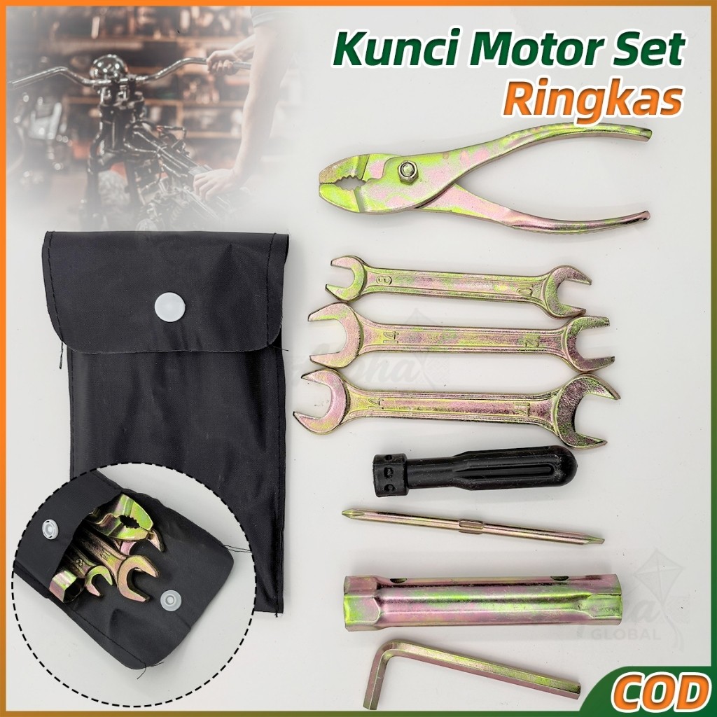 8Pcs Isi Kunci Pas Kunci Busi Kunci Motor Set Peralatan Motor Universal Semua Motor Matic Skuter Ant