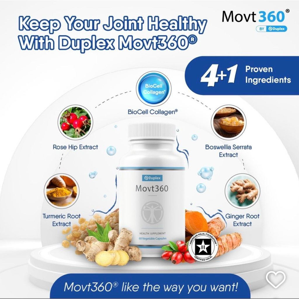Duplex MOVT360 Vegetables Capsule Supplement Kesehatan Tulang Sendi Syaraf 60s